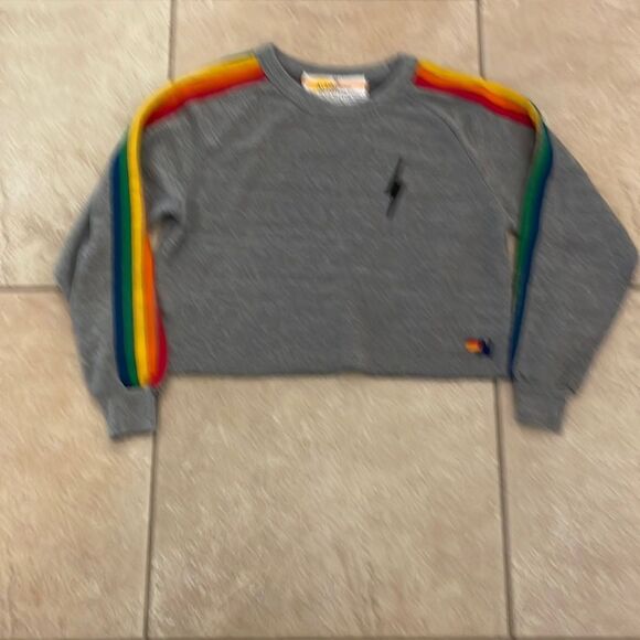 Aviator Nation Bolt Classic Crop Crew Sweatshirt - Medium - Picture 3 of 7